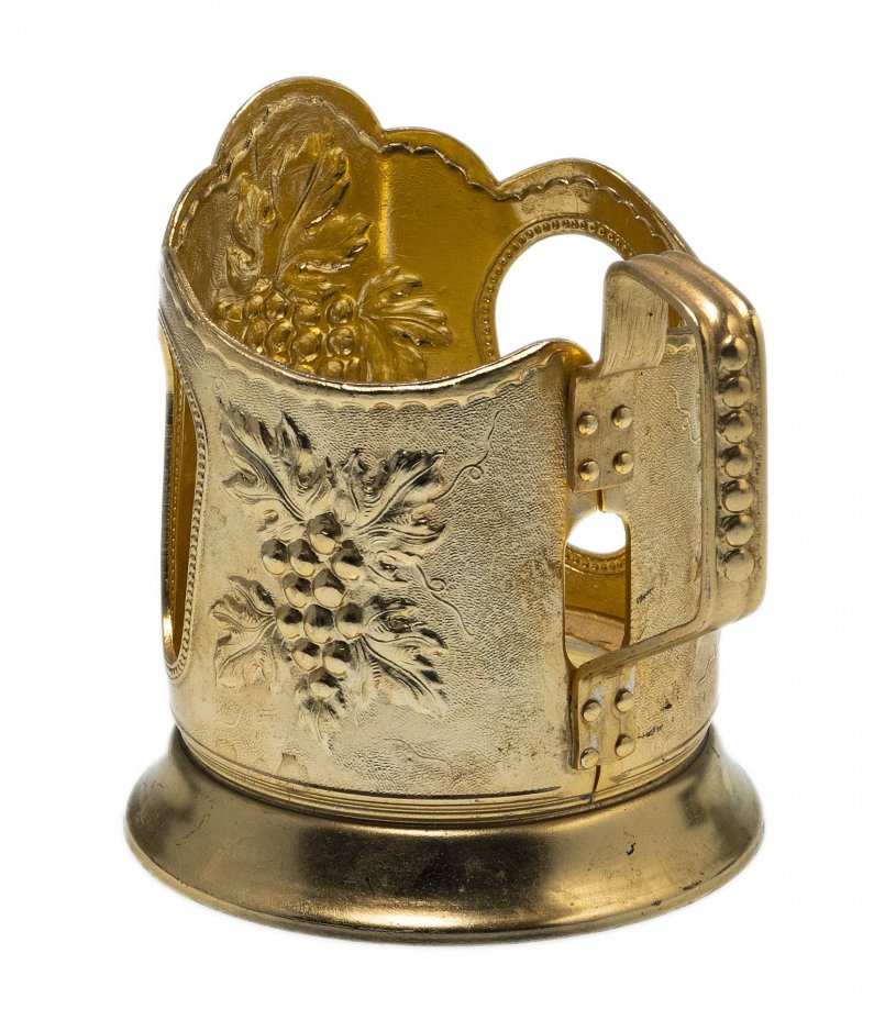 Подстаканник "Виноградная лоза", алюминий, СССР, 1960-1990 гг.