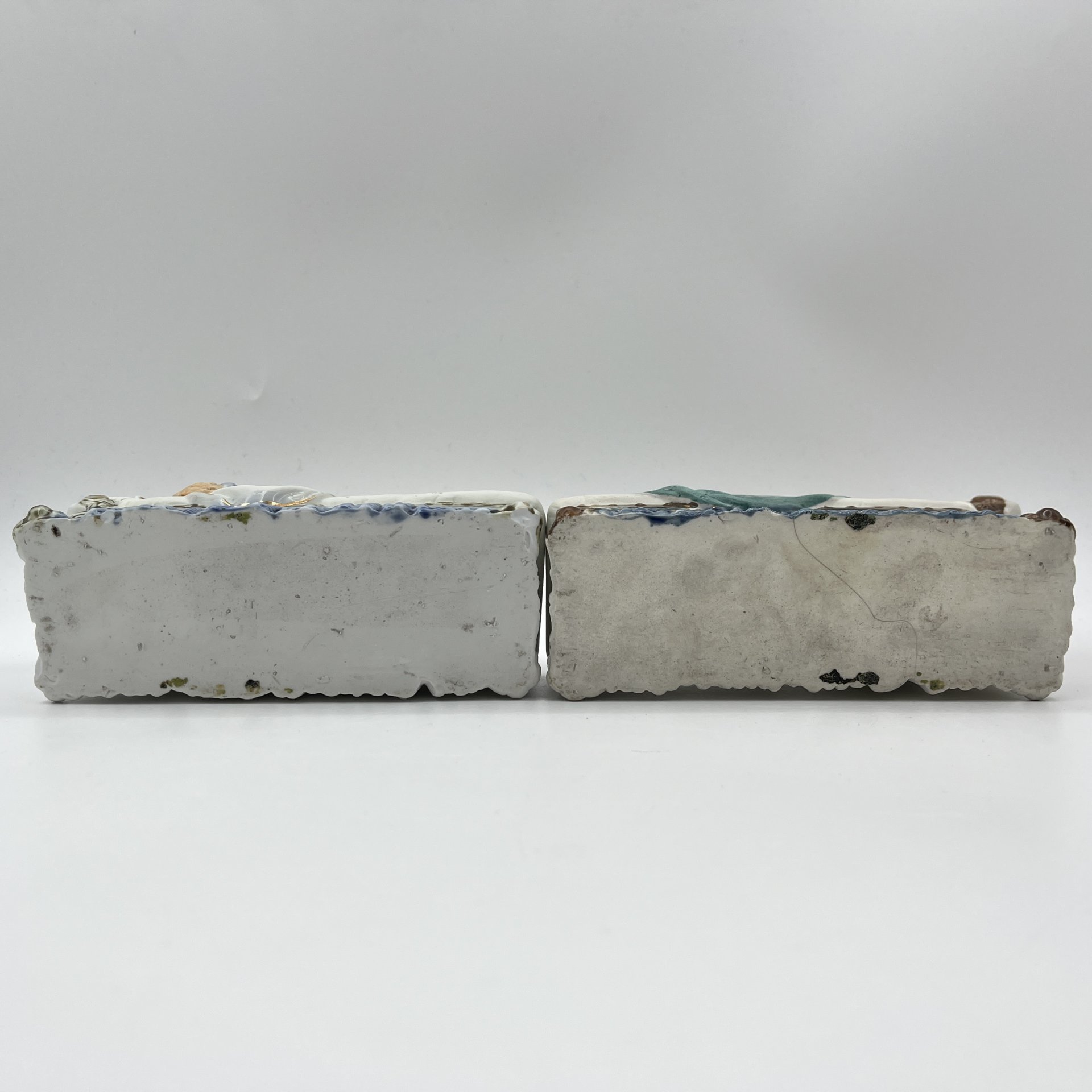 Статуэтки парные «Отец и дочь, мама и сын», бисквит, роспись, золочение, Западная Европа, 1950-1970 гг.