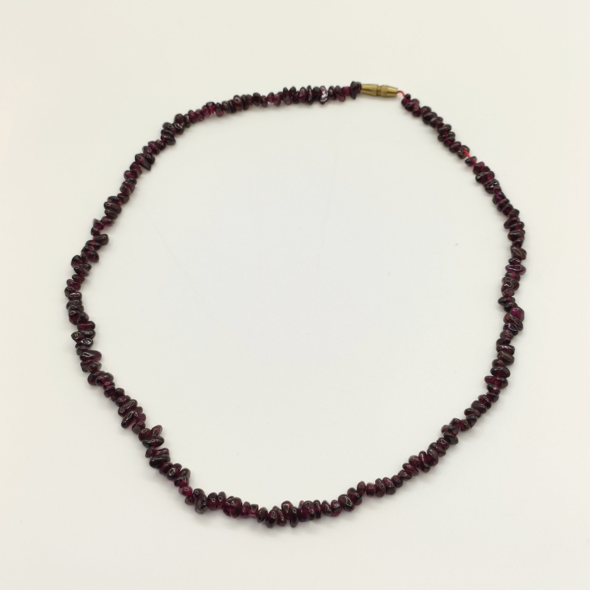 Бусы из камней различной формы винного оттенка, металл, гранат, СССР, 1970-1990 гг.