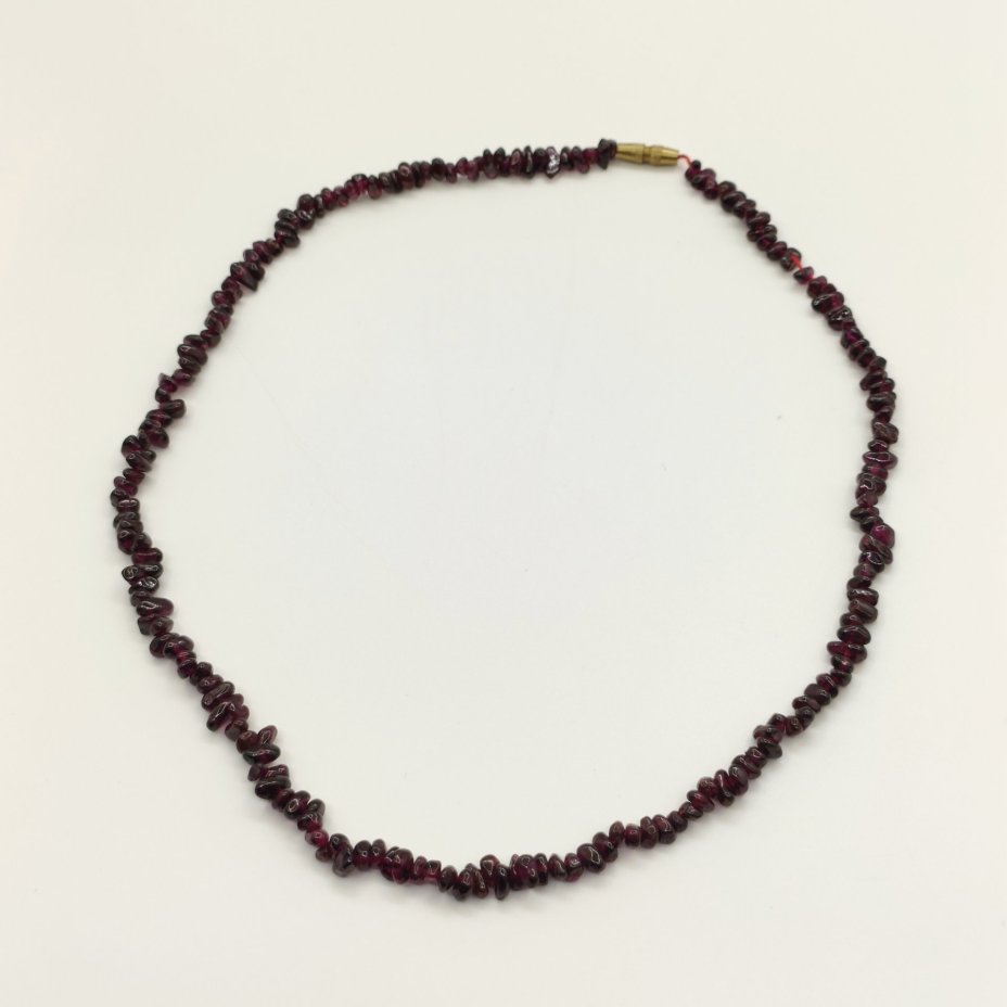 Бусы из камней различной формы винного оттенка, металл, гранат, СССР, 1970-1990 гг.