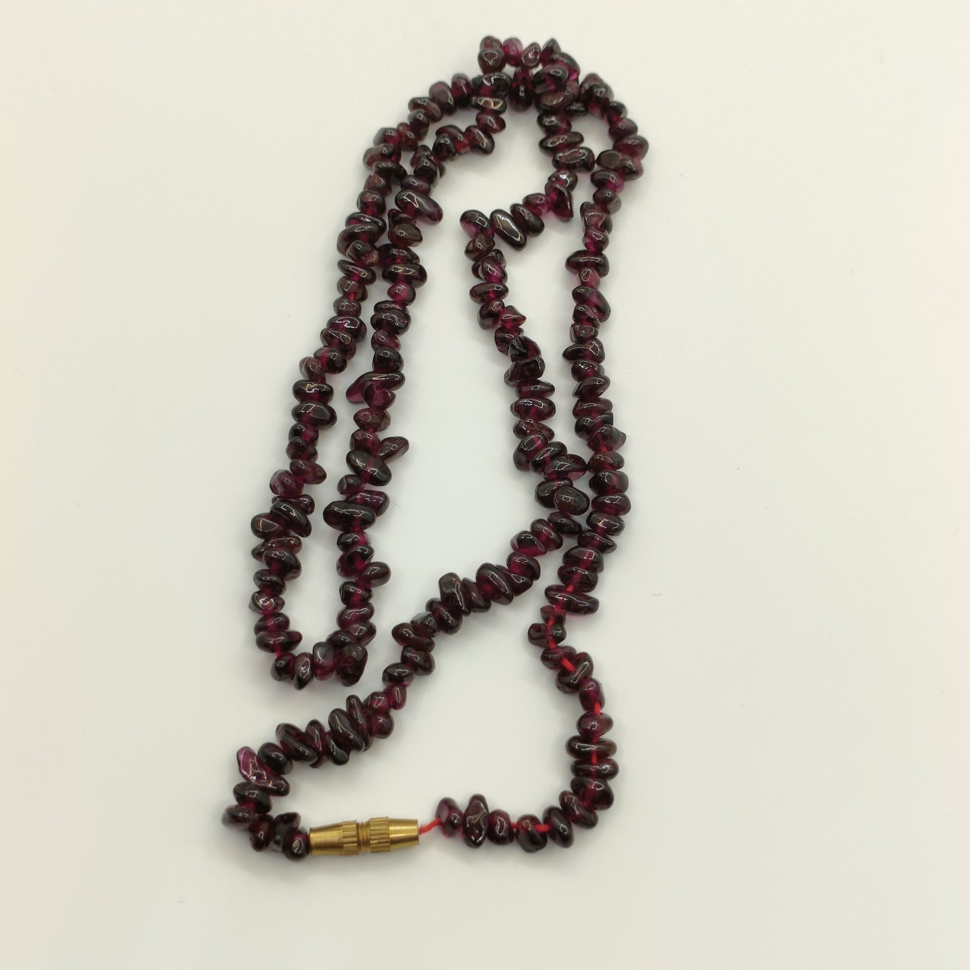 Бусы из камней различной формы винного оттенка, металл, гранат, СССР, 1970-1990 гг.