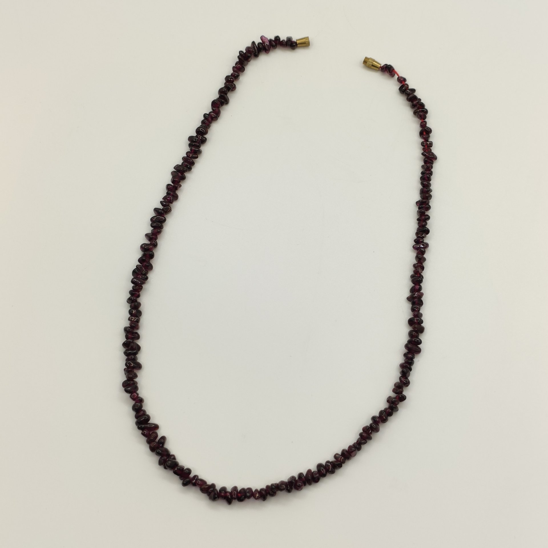 Бусы из камней различной формы винного оттенка, металл, гранат, СССР, 1970-1990 гг.