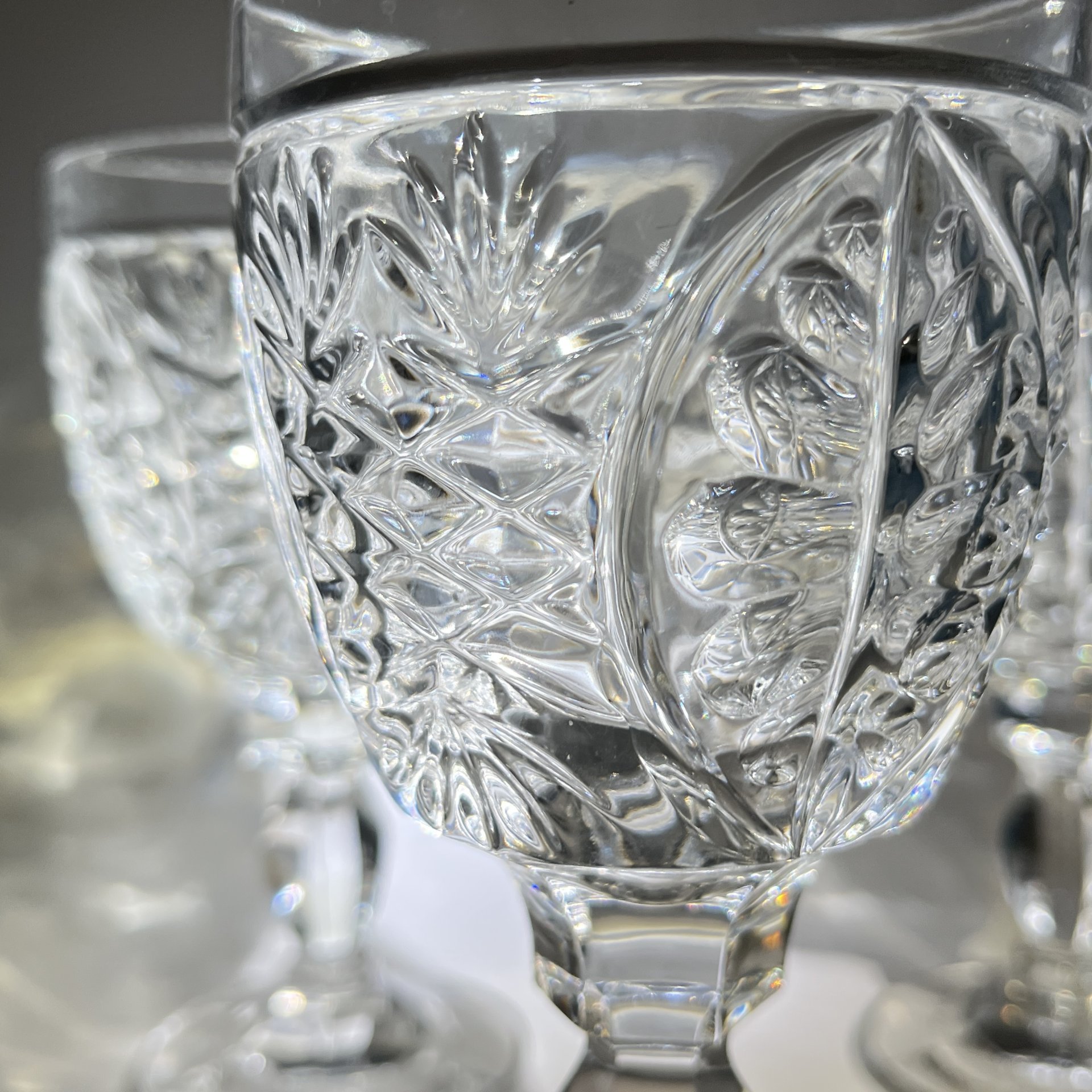 Набор из 3 бокалов с растительным декором, хрусталь, Россия, 1990-2010 гг.