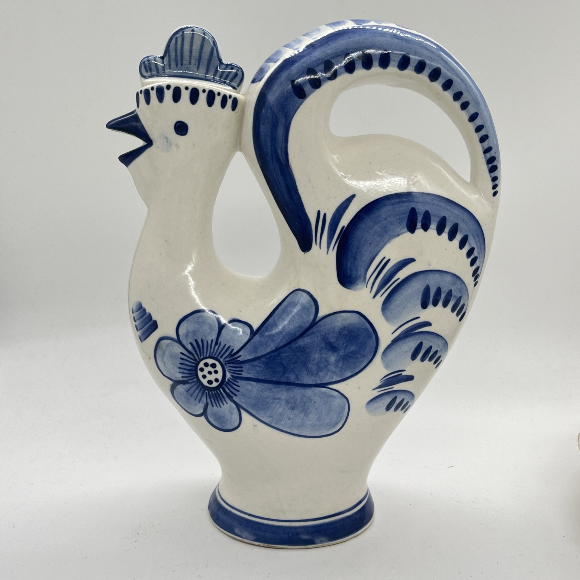 Штоф "Петушок", фарфор, роспись, Объединение «Гжель», СССР, 1960-1980 гг.