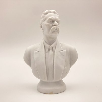 Бюст "Максим Горький", бисквит, Ленинградский фарфоровый завод (ЛФЗ), СССР, 1950-1970 гг., Ленинградский фарфоровый завод (ЛФЗ)