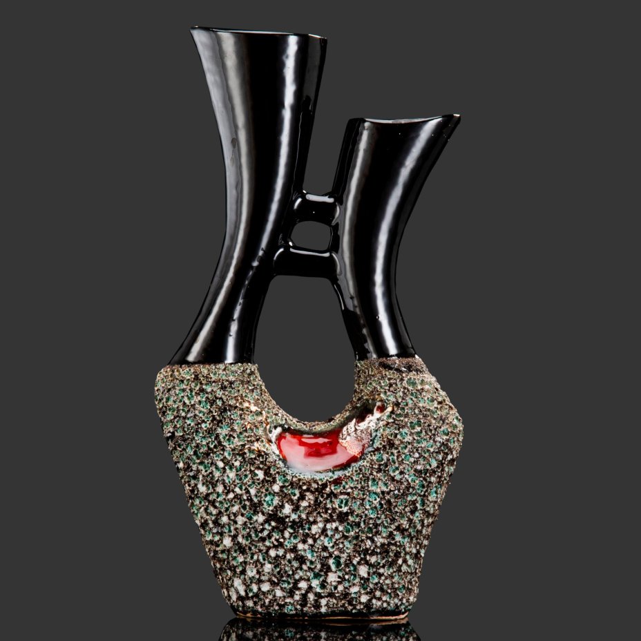 Ваза необычной формы в технике Fat Lava, керамика, глазурь, Западная Европа, 1950-1960 гг.