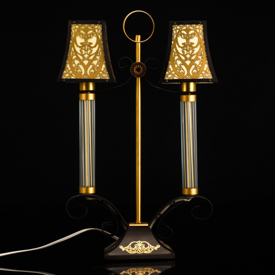 Лампа настольная "Дуэт" в оригинальной упаковке, металл, пластик, Московский электроламповый завод (МЭЛЗ), СССР, 1987 г.