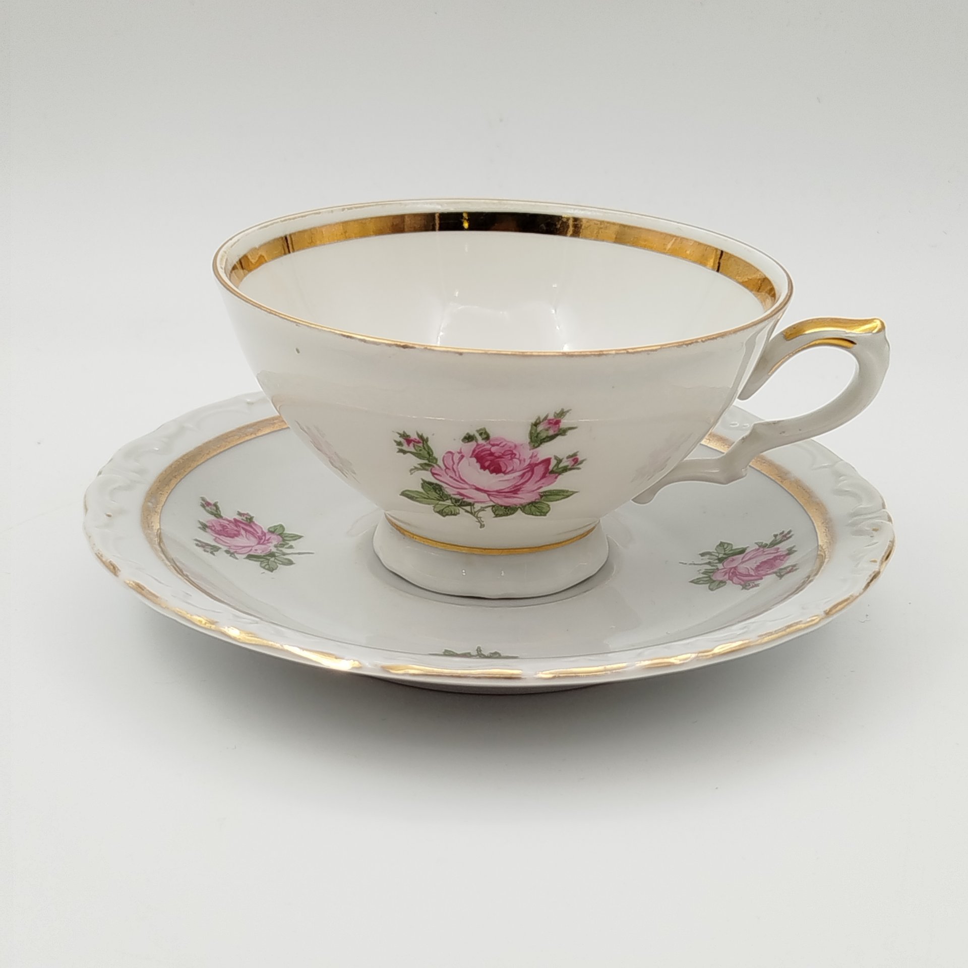 Пара чайная с декором в виде роз