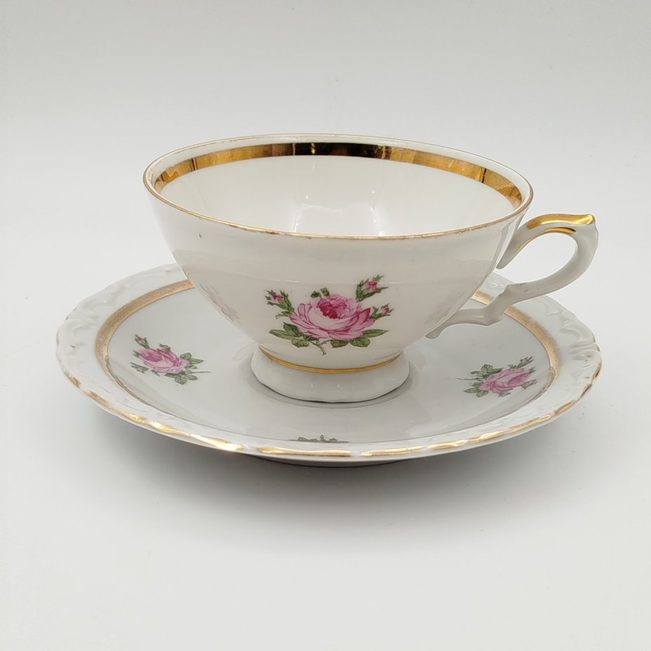 Пара чайная с декором в виде роз