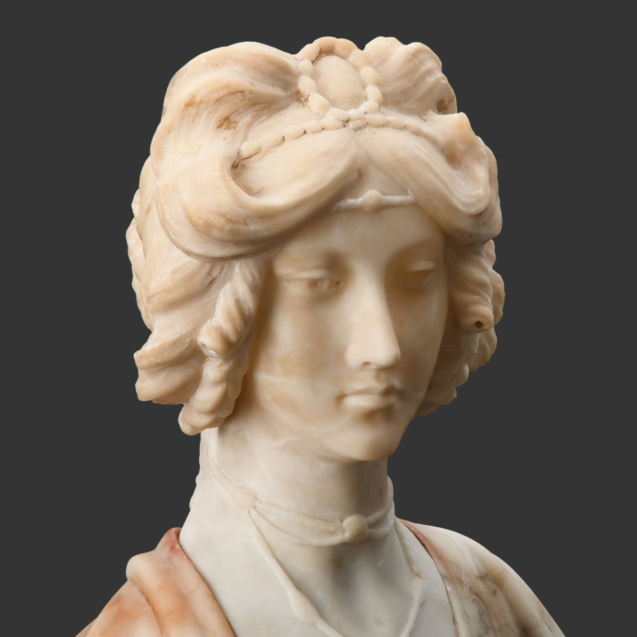 Бюст "Дама", камень, резьба