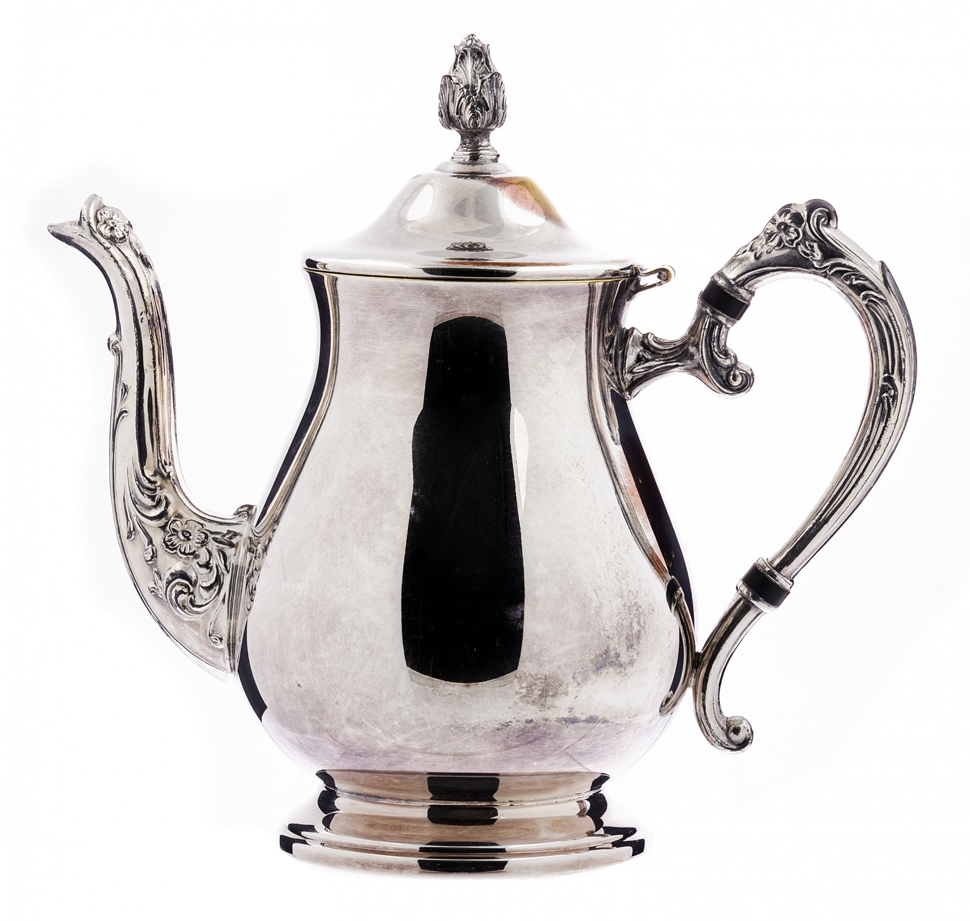 Кофейник с цветочным декором, металл c посеребрением, Западная Европа, 1960-1980 гг.