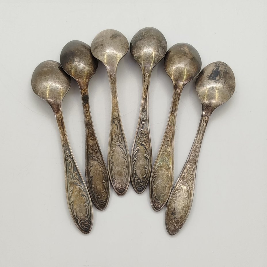 Набор кофейных ложек на 6 персон "Пламя" (в подборе), Кольчугинский завод цветных металлов, Оленегорский механический завод