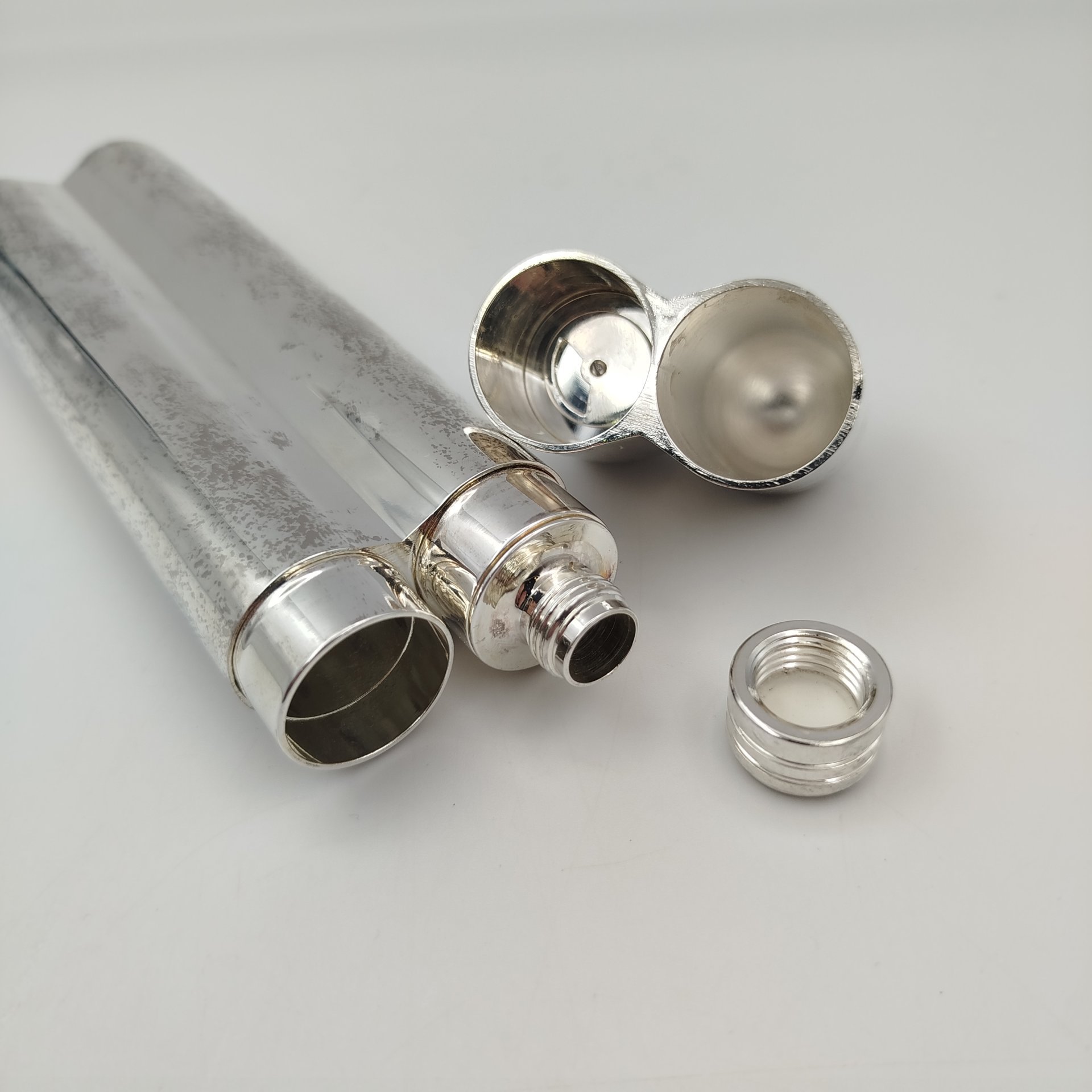 Тубус для сигары с флягой, металл, серебрение, Европа, 1980-1990 гг.