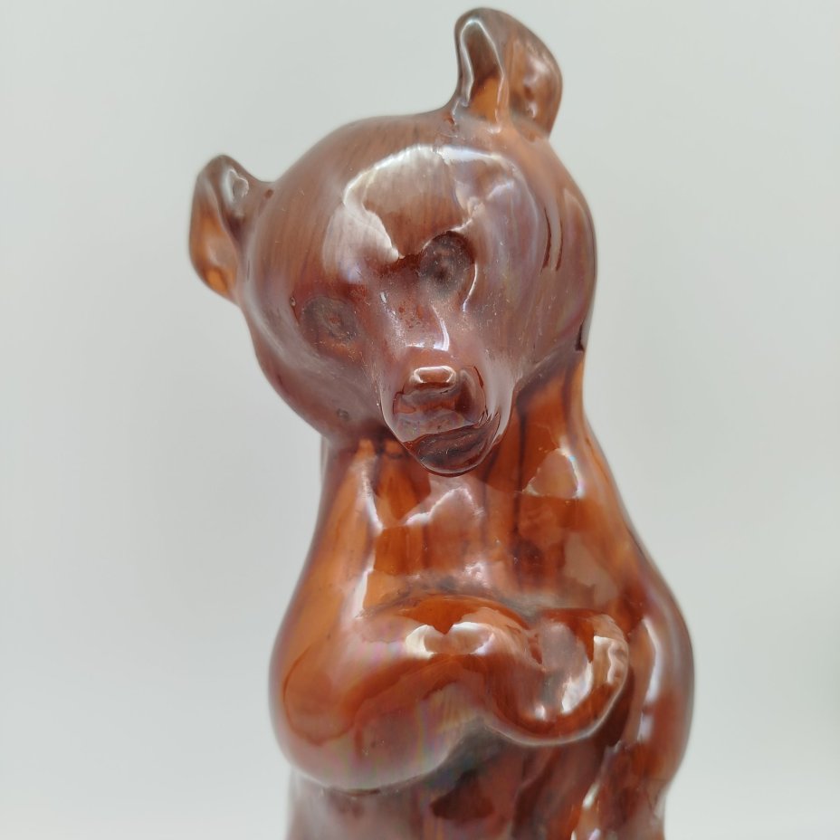 Статуэтка "Медвежонок бурый стоящий", скульптор Б.Я. Воробьев, Рябовский завод керамических изделий