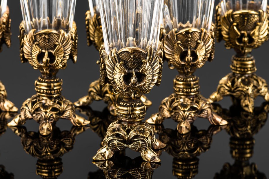 Набор лафитников "Классика" на фигурных ножках в кофре (6 шт.)