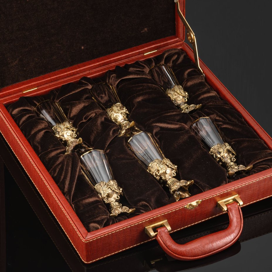 Набор лафитников "Классика" на фигурных ножках в кофре (6 шт.)