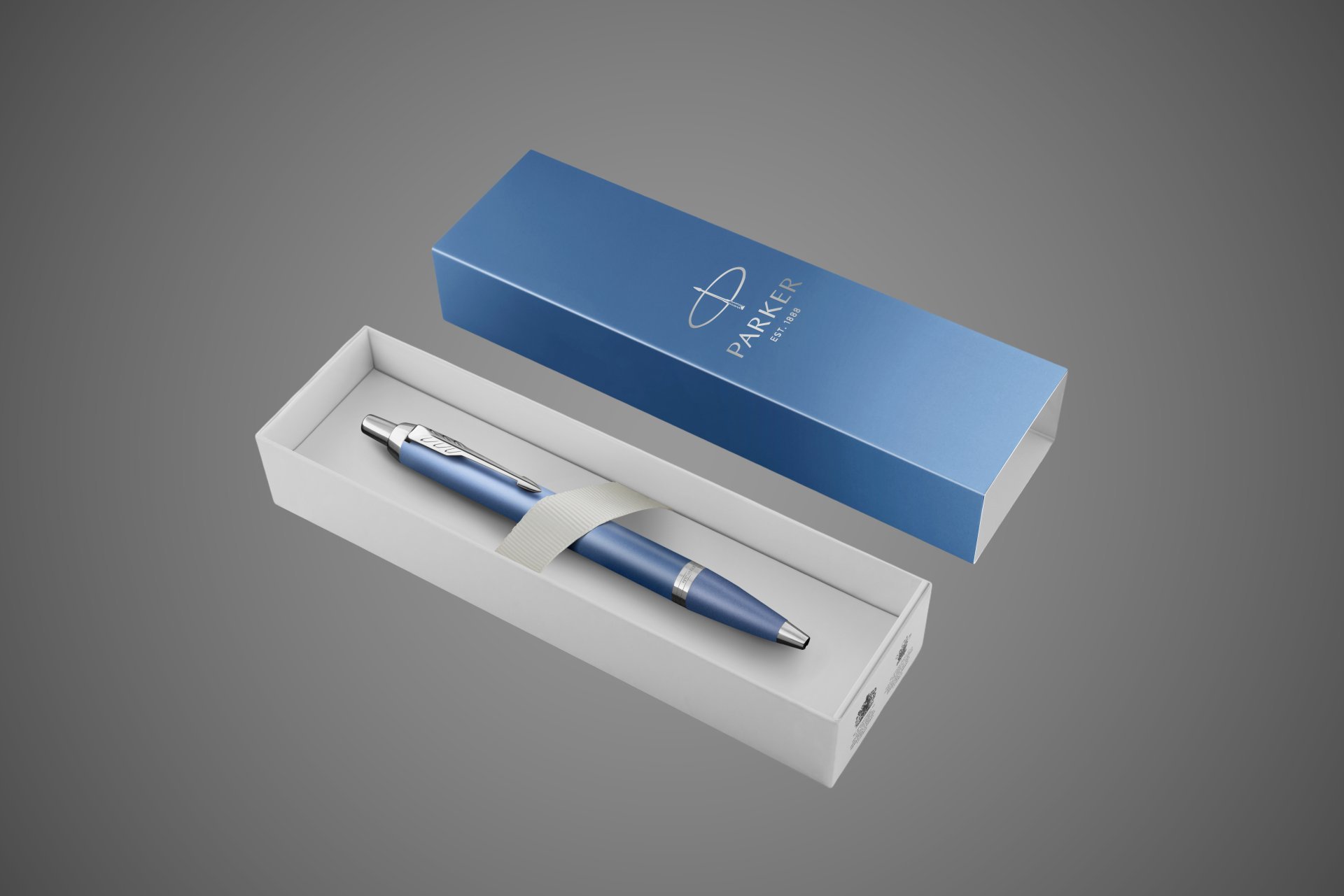 Ручка шариковая Parker "IM Writing Rituals Peaceful Blue CT" синяя, 1,0мм, подар. упаковка, Лаки и смолы: лак, латунь
