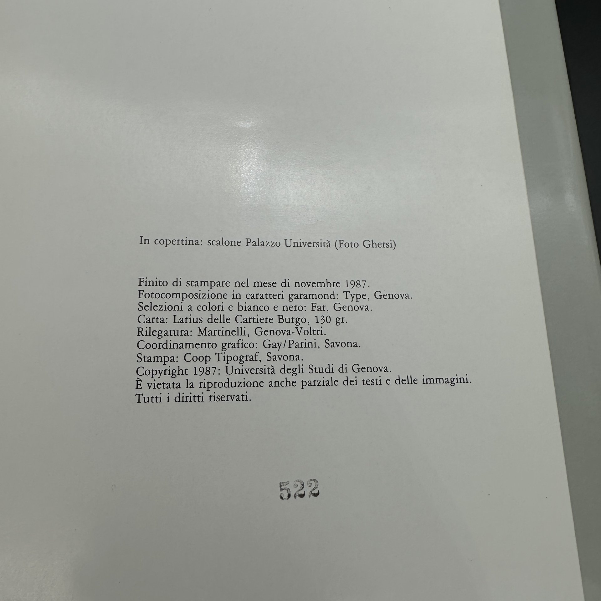 Книга "Il palazzo dell'universita di Genova" (на итальянском)
