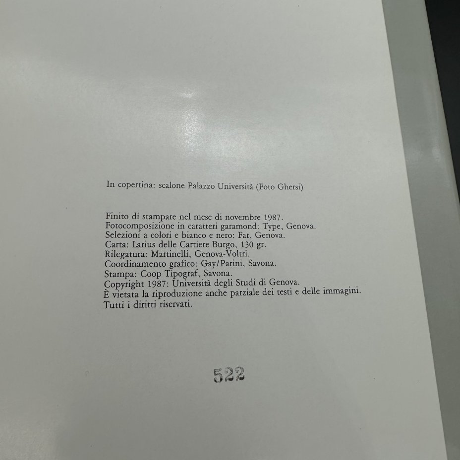 Книга "Il palazzo dell'universita di Genova" (на итальянском)