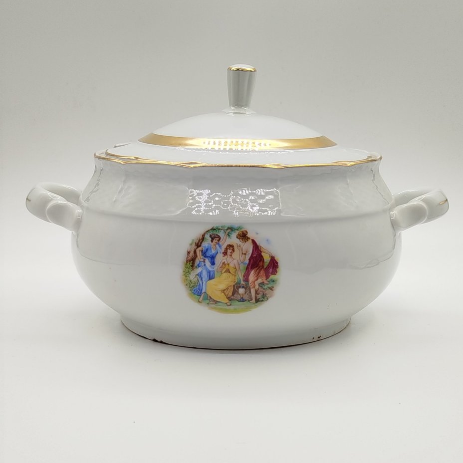 Супница "Мадонна", фарфор, деколь, золочение, Thun (Тун), Чехословакия, 1970-1990 гг.