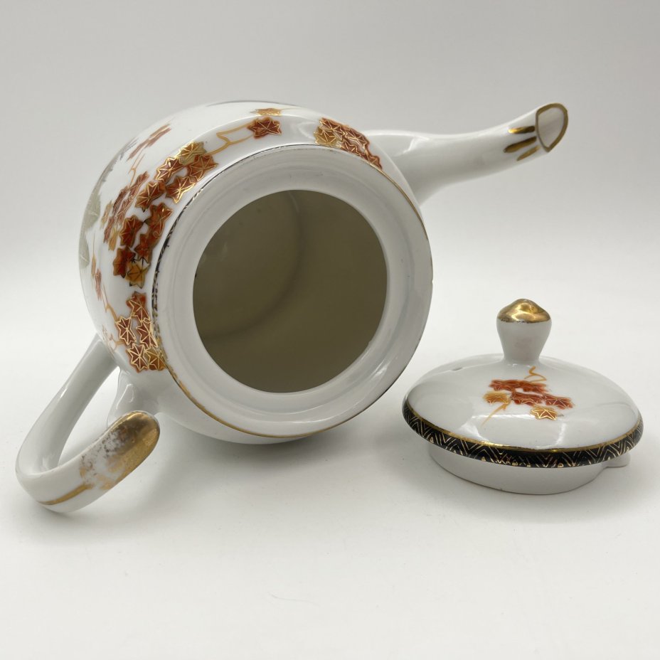 Чайник заварочный с пейзажным декором, клеймо "Kutani hand painted Japan"