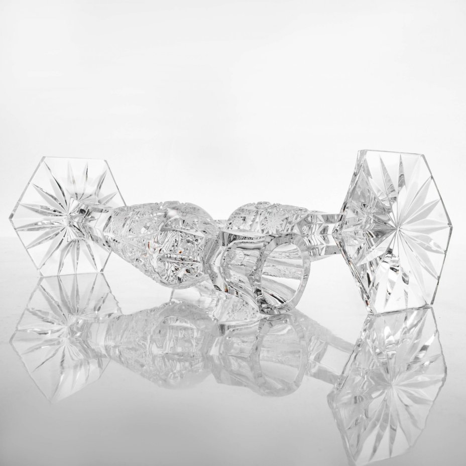 Подсвечники парные, хрусталь, алмазная грань, СССР, 1970-1990 гг.