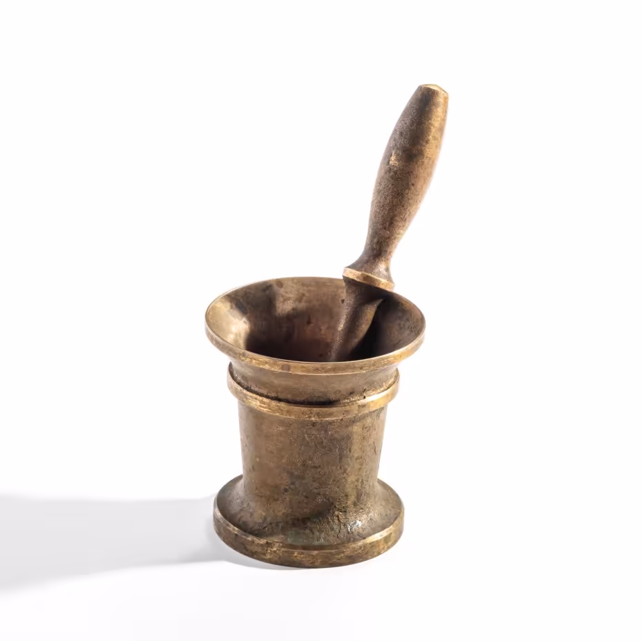 Ступа с пестиком, латунь, литье, фрезеровка, СССР, 1950-1960 гг.