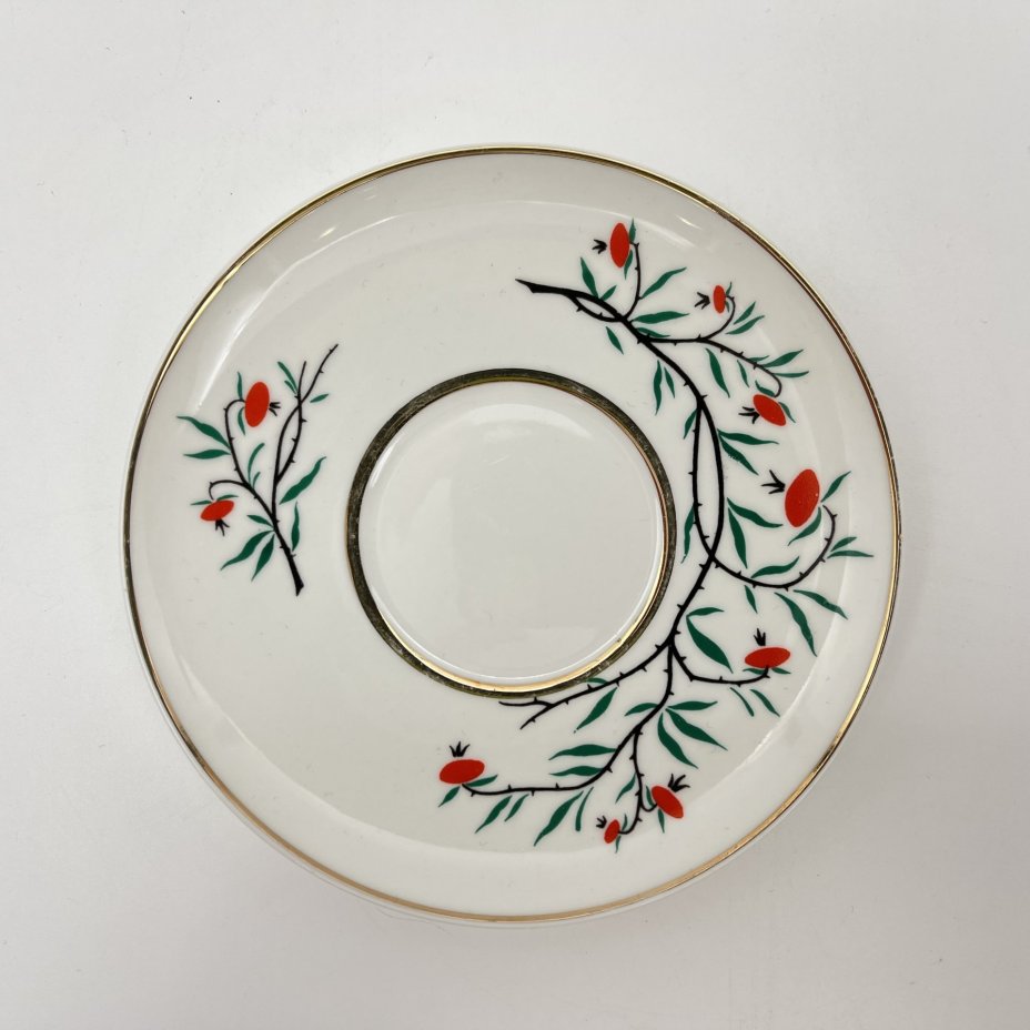 Пара кофейная "Птички", автор рисунка А.В. Щекатихина-Потоцкая, фарфор, деколь, золочение, Ленинградский фарфоровый завод (ЛФЗ), СССР, 1970-1986 гг.