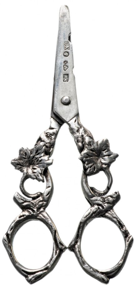 Ножницы старинные для винограда, серебро 830 пр., Швеция, 1972 г.