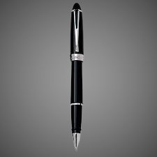 Ручка-роллер Aurora Ipsilon Deluxe Black Barrel Chrome Plated CT, в подарочной коробке, Лаки и смолы: лак, родий, смола, хром