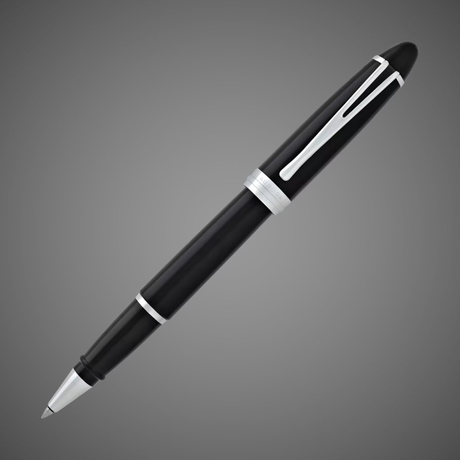 Ручка-роллер Aurora Ipsilon Deluxe Black Barrel Chrome Plated CT, в подарочной коробке, Лаки и смолы: лак, родий, смола, хром
