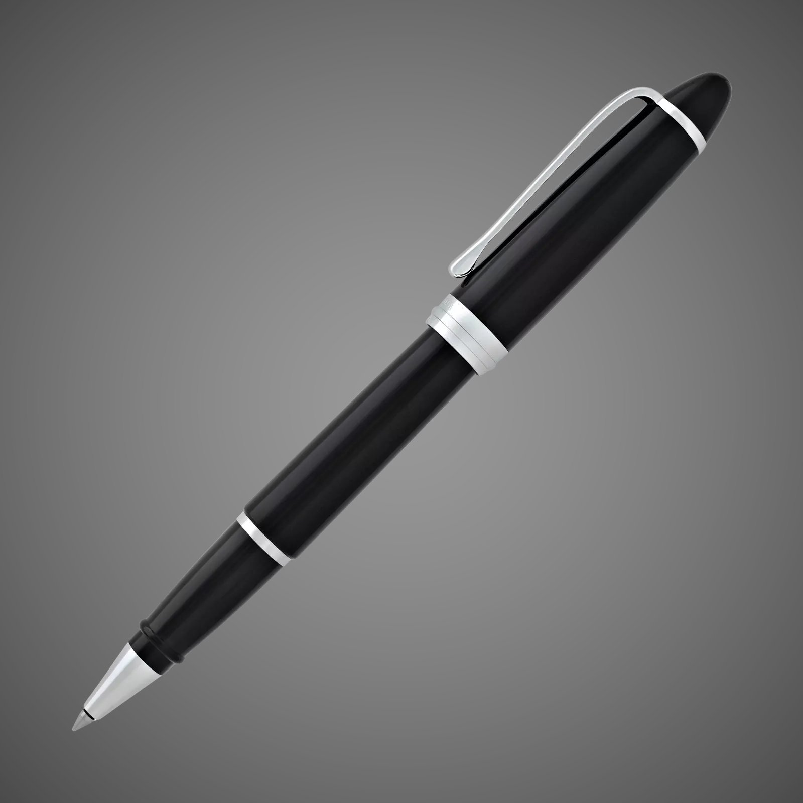 Ручка-роллер Aurora Ipsilon Deluxe Black Barrel Chrome Plated CT, в подарочной коробке, Лаки и смолы: лак, родий, смола, хром