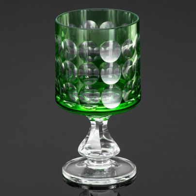 Бокал с эффектом линзы, хрусталь, нацвет, гранение, Германия, 1940-1970 гг.