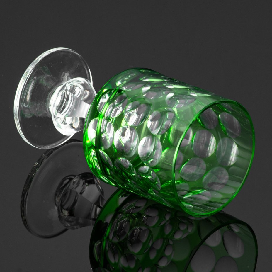 Бокал с эффектом линзы, хрусталь, нацвет, гранение, Германия, 1940-1970 гг.