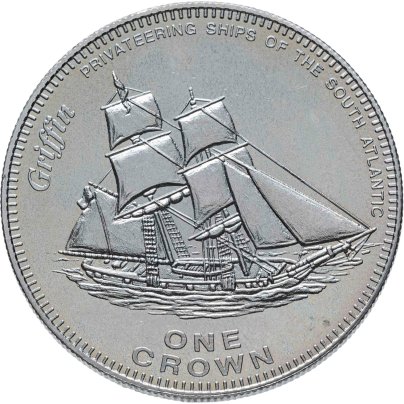 Тристан-да-Кунья, 1 крона (crown) 2006 Корабли-приватиры Южной Атлантики - "Griffin"