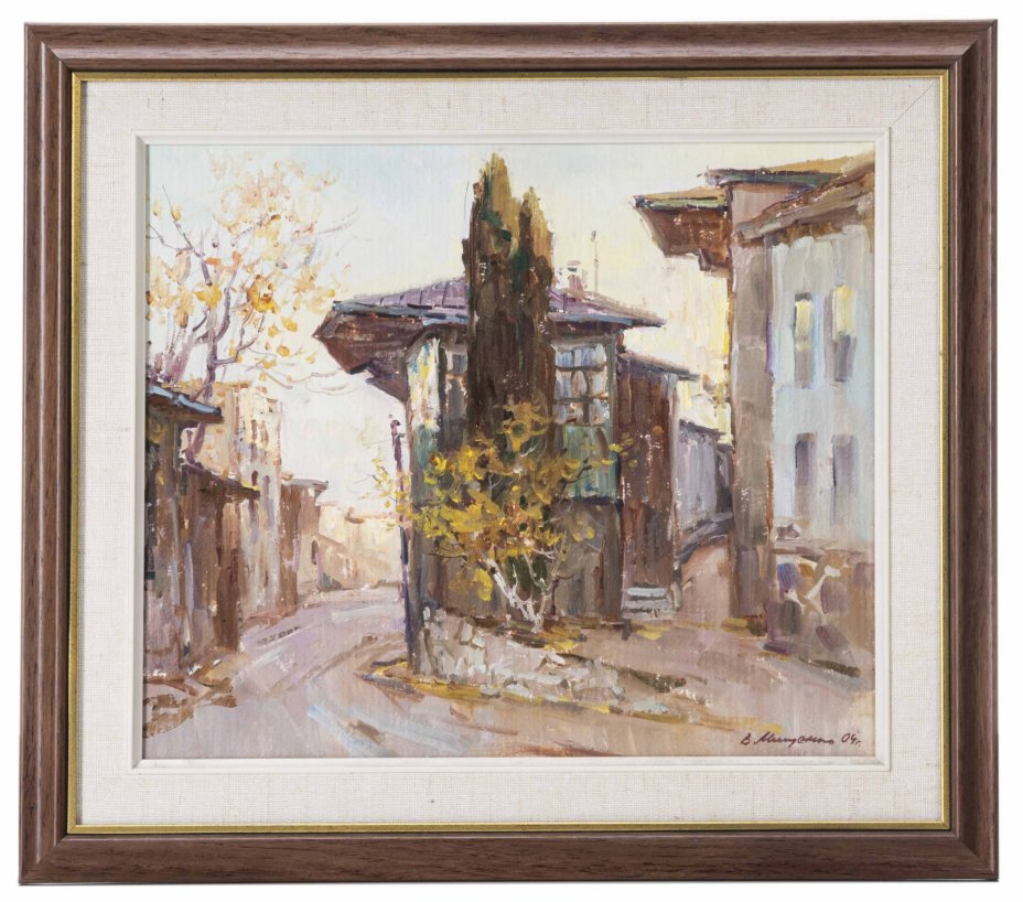Картина "В Кареизе. Осень", картон, масло, в раме