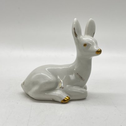 Статуэтка "Косуля", фарфор, золочение, Рижский фарфорово-фаянсовый завод, СССР, 1980-1990 гг.