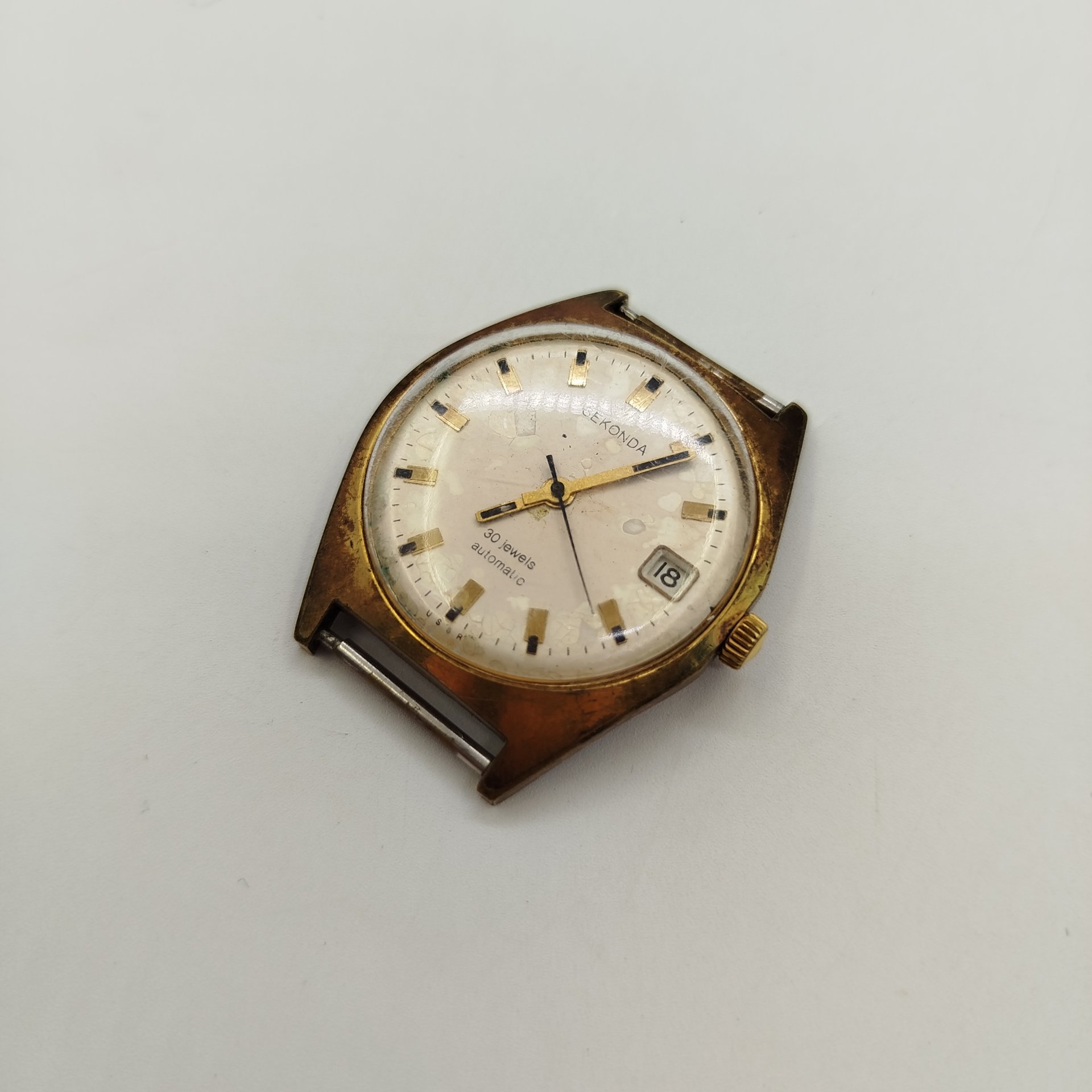 Часы наручные "Sekonda", металл, стекло, золочение, Петродворцовый часовой завод «Ракета», СССР, 1950-1980 гг.