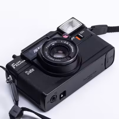 Фотоаппарат  пленочный "Flash Fujica AF Date" , компания "Fujifilm", металл, пластик, Япония,  1970-1980 гг., Fujifilm