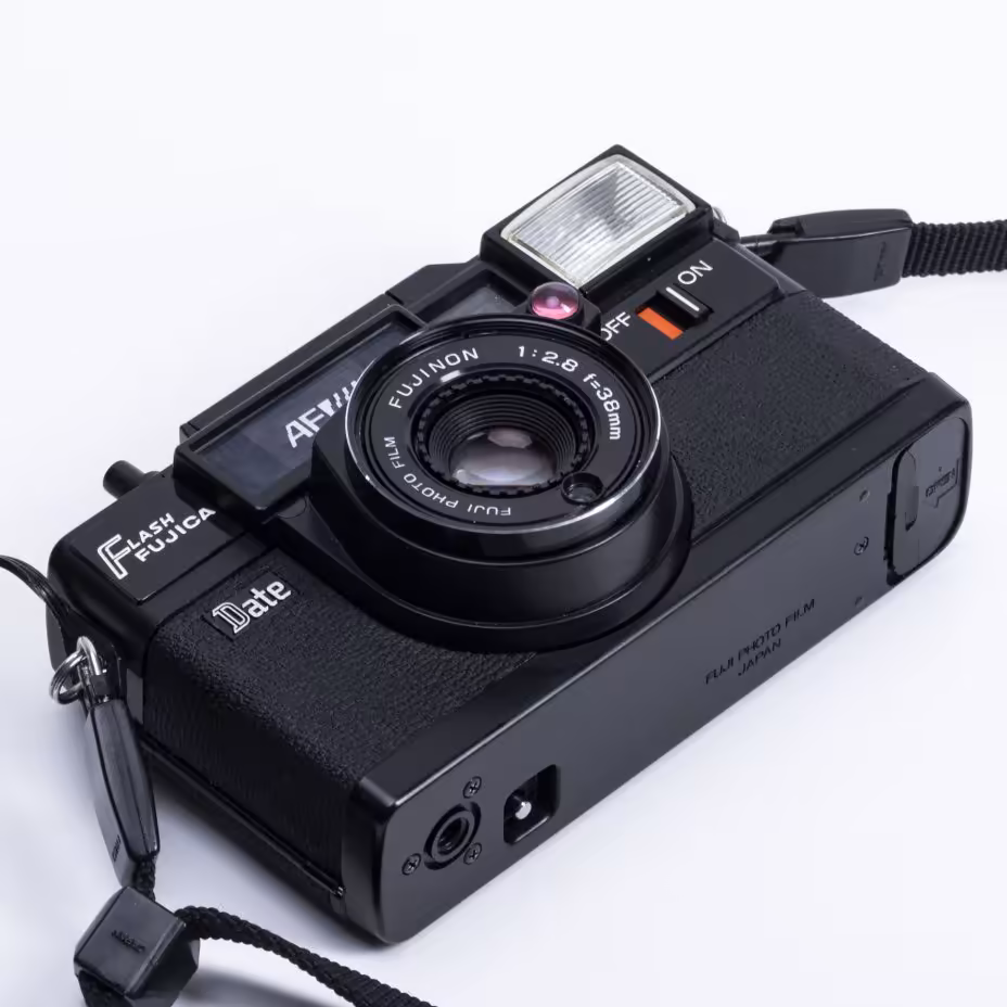 Фотоаппарат  пленочный "Flash Fujica AF Date" , компания "Fujifilm", металл, пластик, Япония,  1970-1980 гг., Fujifilm