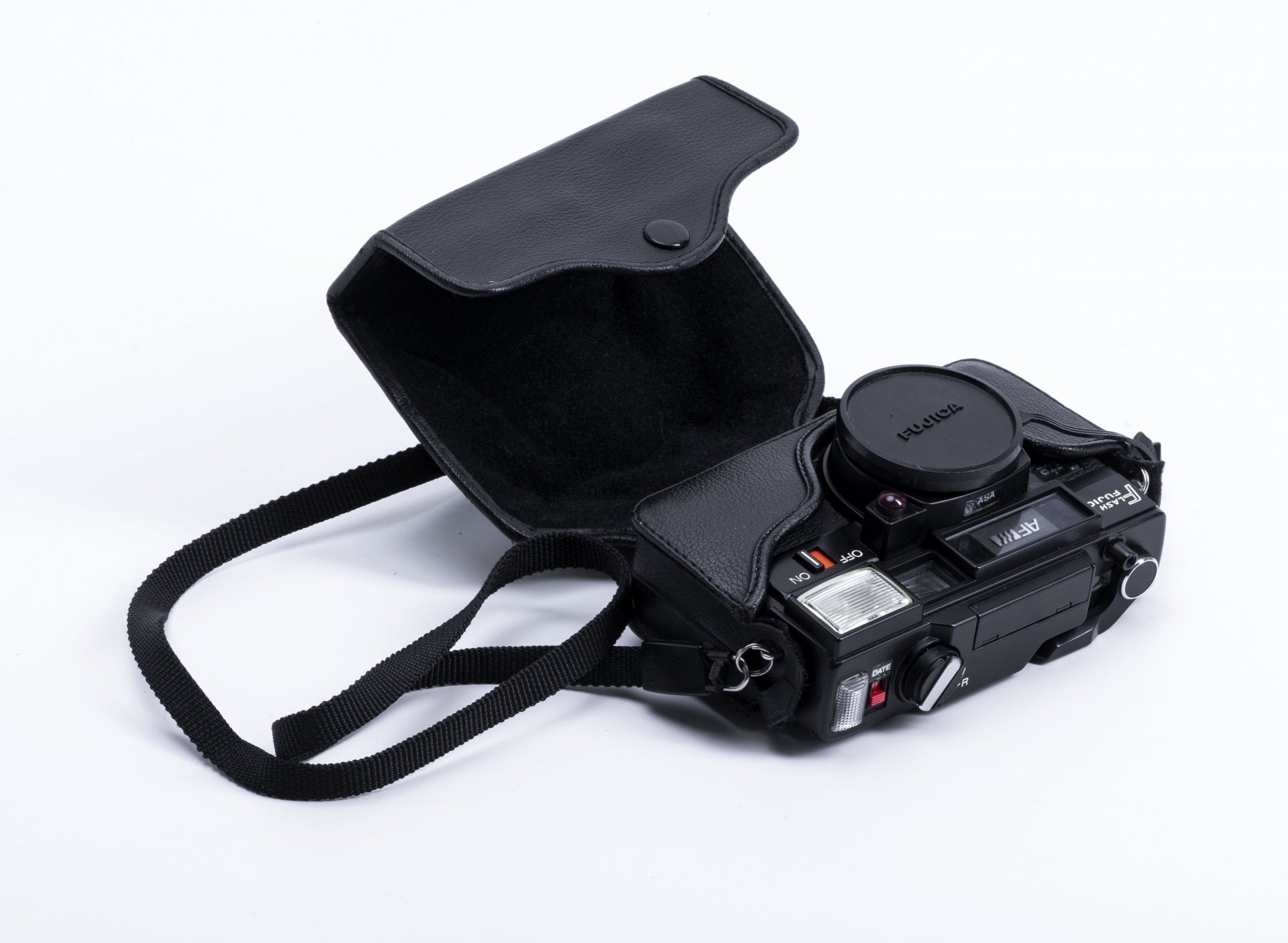 Фотоаппарат  пленочный "Flash Fujica AF Date" , компания "Fujifilm", металл, пластик, Япония,  1970-1980 гг., Fujifilm