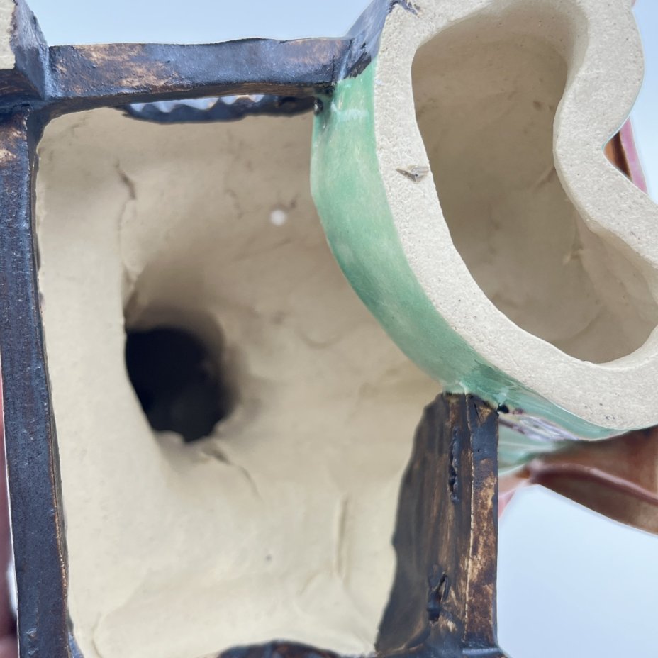 Статуэтка "Китайская девушка на стуле", Shiwan Wucai, керамика, глазурь, роспись, Китай, 1980-2000 гг.