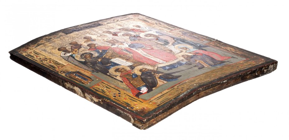 Икона "Спас на троне" (Седмица), дерево, темпера, Российская Империя, 1850-1900 гг.