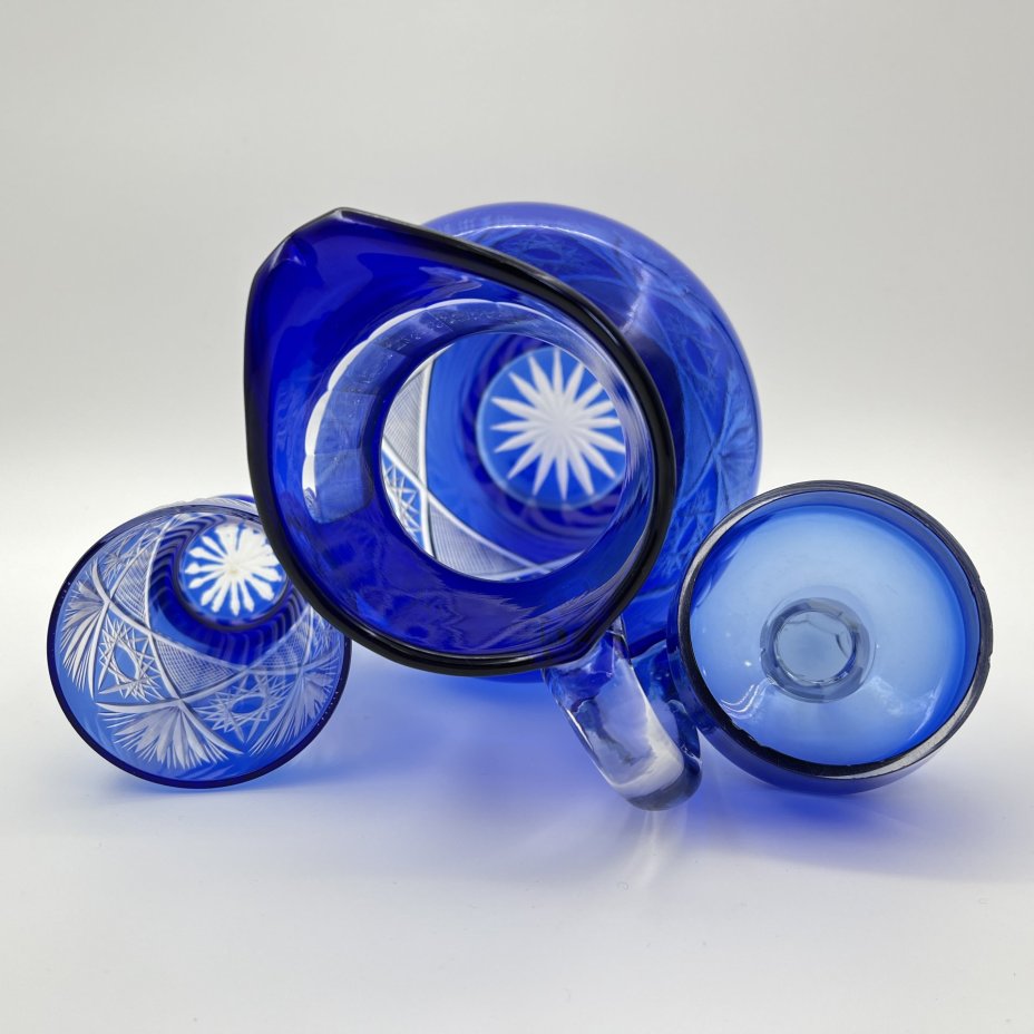 Набор для подачи напитков (соло), стекло, резьба, гранение, Гусевской хрустальный завод (Гусь-Хрустальный), СССР, 1960-1980 гг.