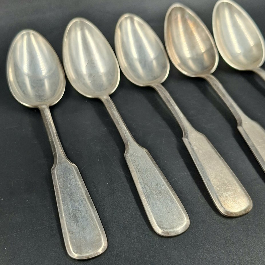 Набор из пяти ложек, металл, серебрение, Norblin & Co (Норблин), Царство Польское, 1900-1915 гг.