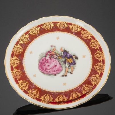 Блюдо сервировочное с изображением галантной сцены, P.A.R.I.S 2 Porcelaine
