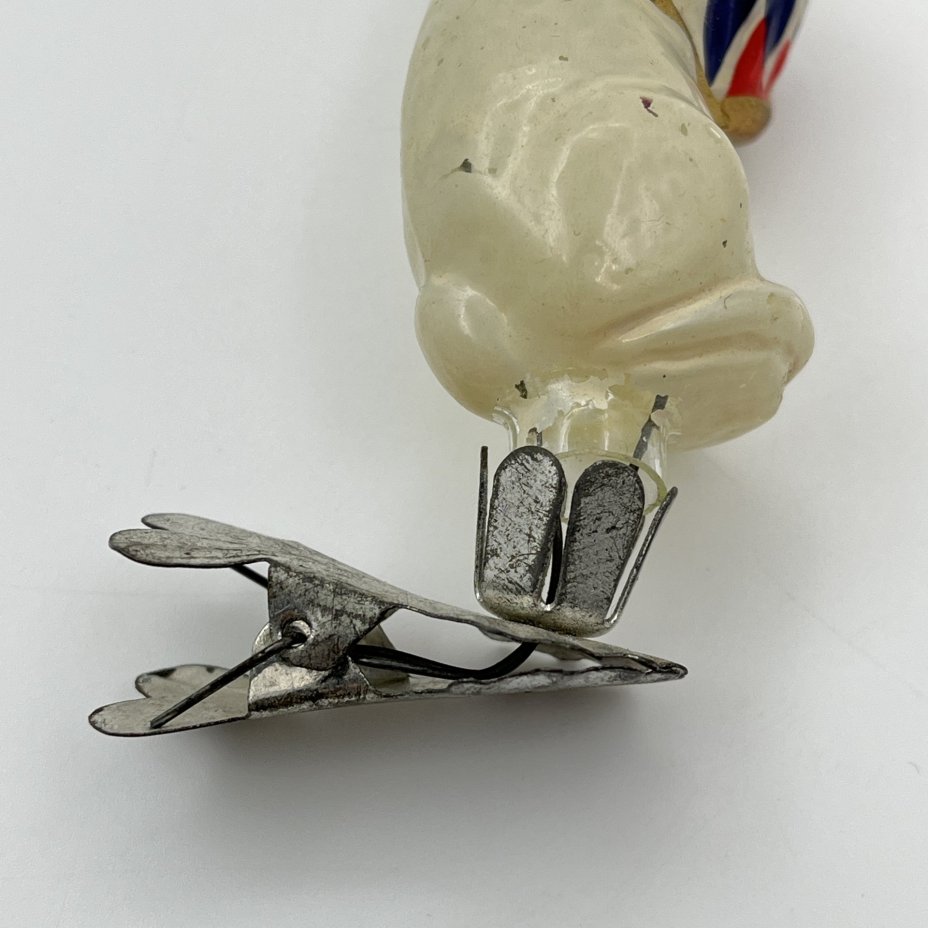 Игрушка елочная на прищепке "Заяц с барабаном"