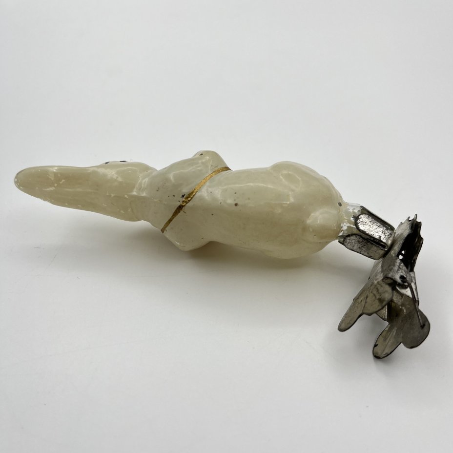 Игрушка елочная на прищепке "Заяц с барабаном"