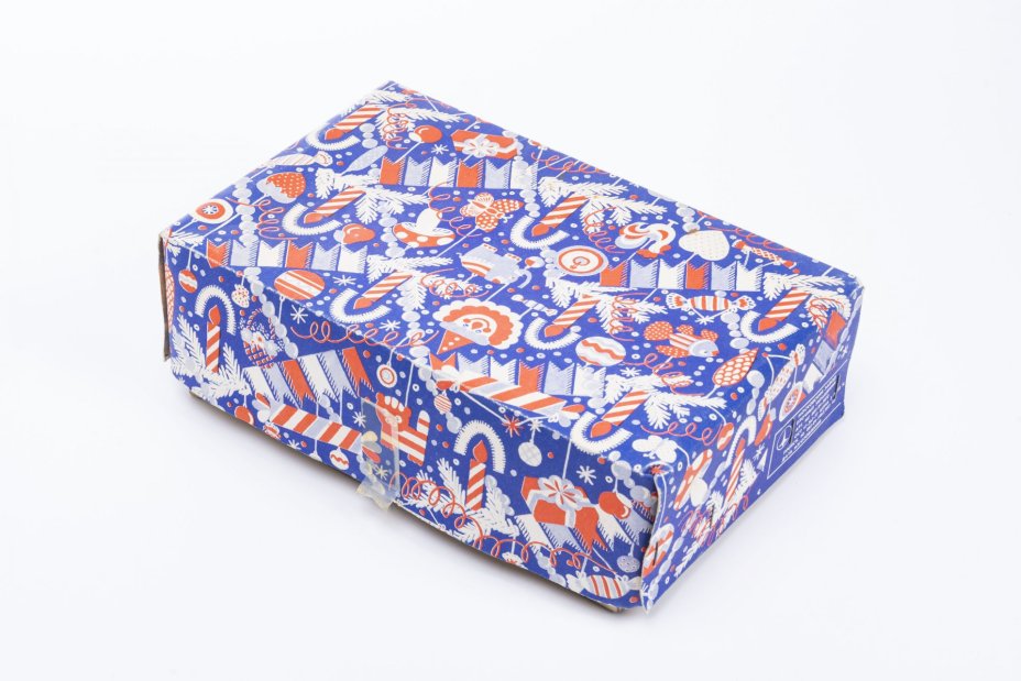 Гирлянда из пяти ёлочных игрушек в коробке, стекло,  СССР, 1950-1990 гг.