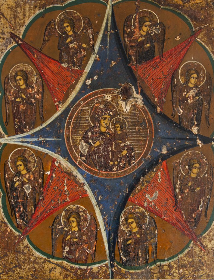 Икона Божией Матери "Неопалимая купина", дерево, темпера, Российская Империя, 1850-1890 гг.